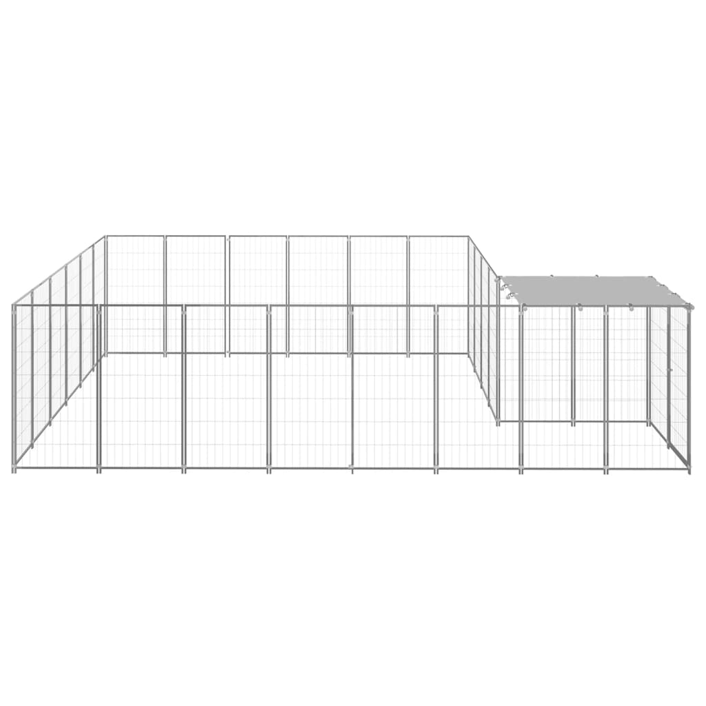 vidaXL koeraaedik, hõbedane, 12,1 m², teras