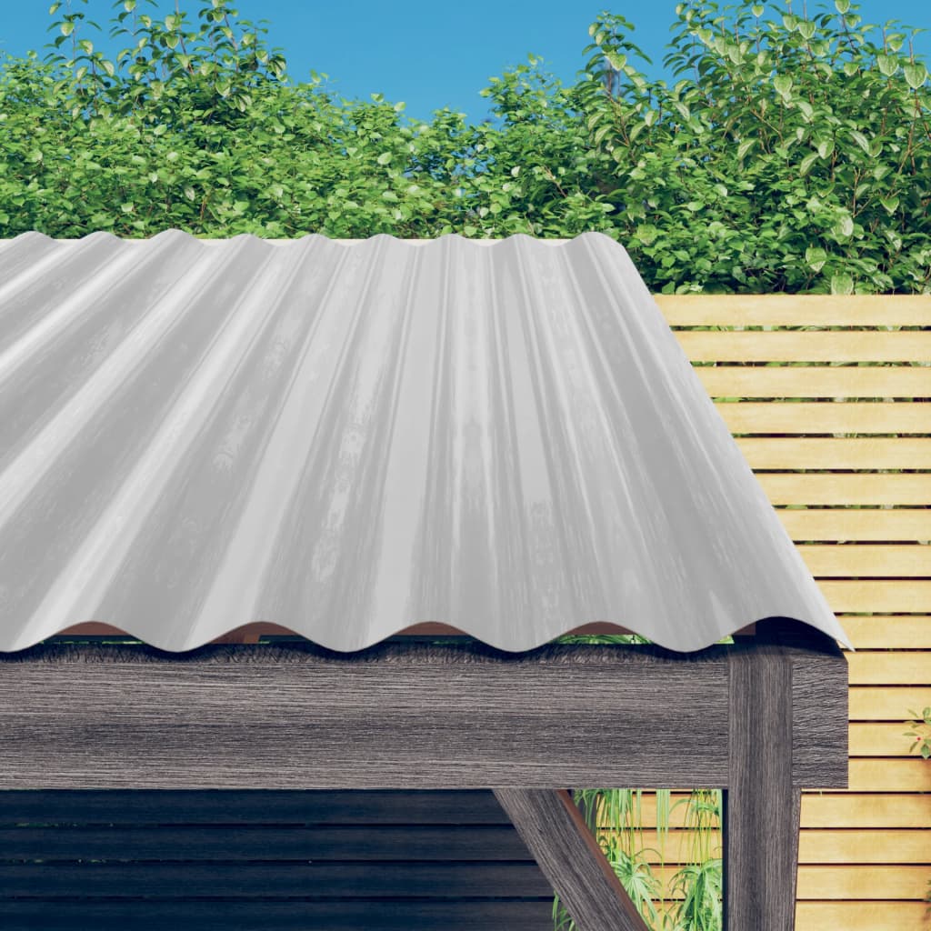 vidaXL katusepaneelid 12 tk, pulbervärvitud teras, hõbedane, 60x36 cm