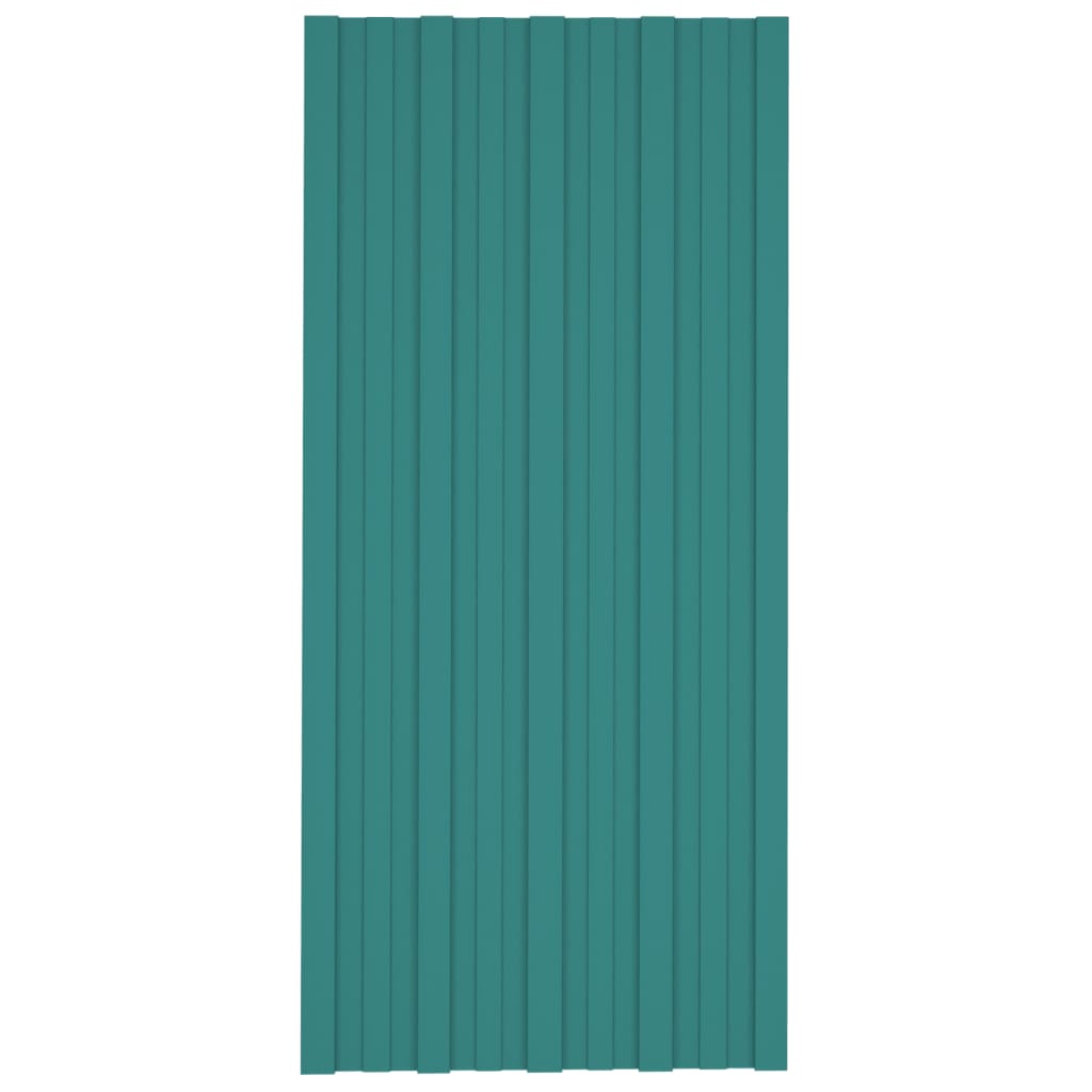 vidaXL katusepaneel 36 tk, tsingitud terasest, roheline, 100 x 45 cm