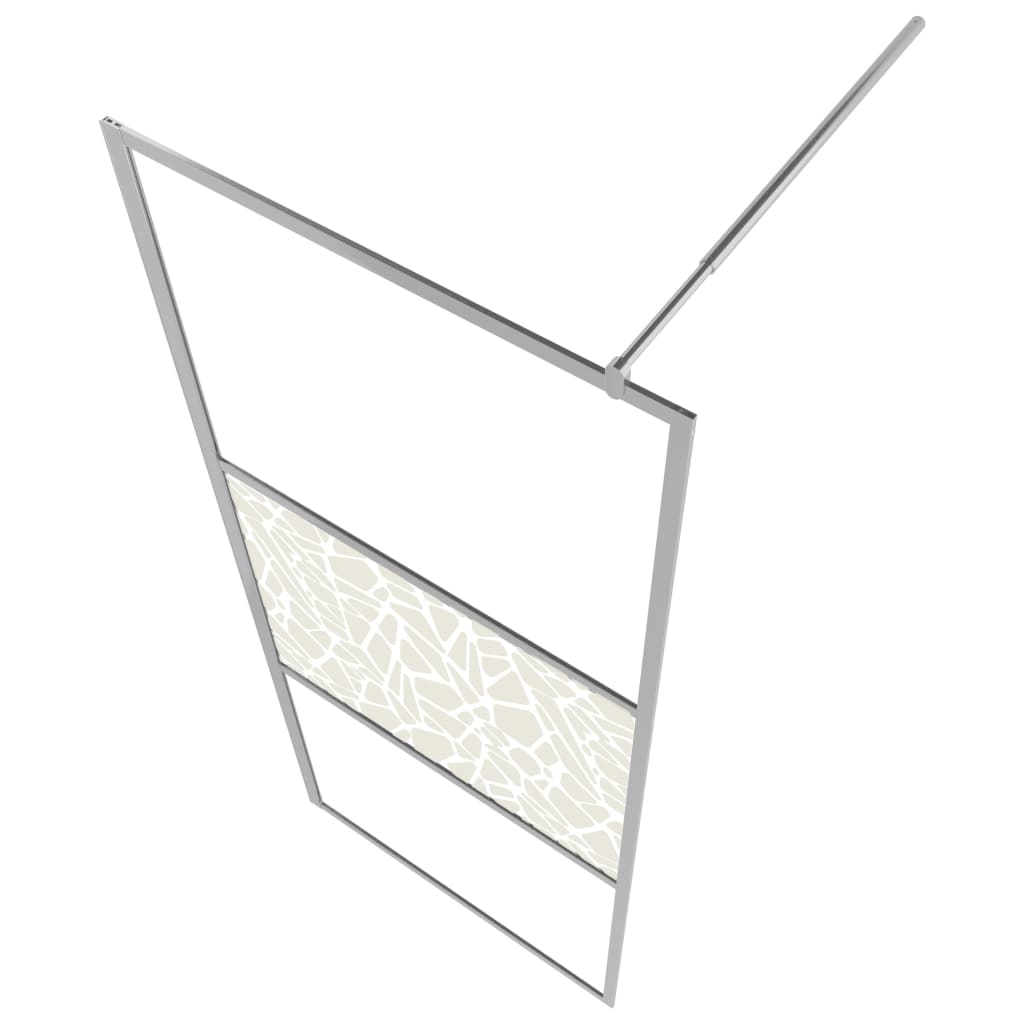 vidaXL dušinurga sein, kividisainiga ESG-klaas, 90 x 195 cm