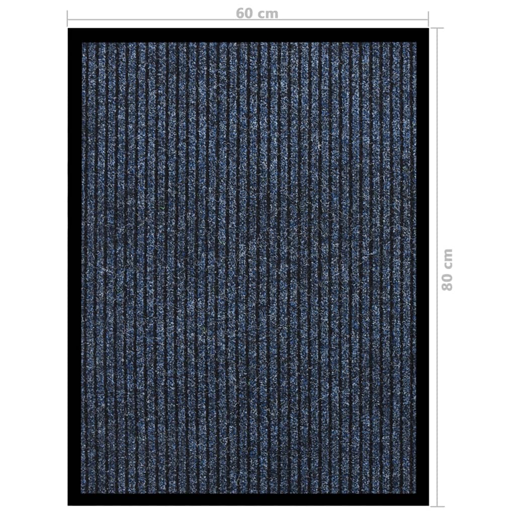 vidaXL uksematt, triibuline, sinine, 60 x 80 cm