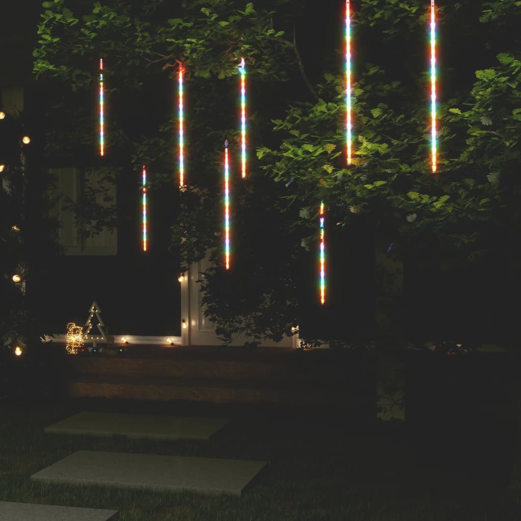 vidaXL meteoorvalgusti, 8 tk, 50 cm, värviline, 288 LEDi, tuppa/õue