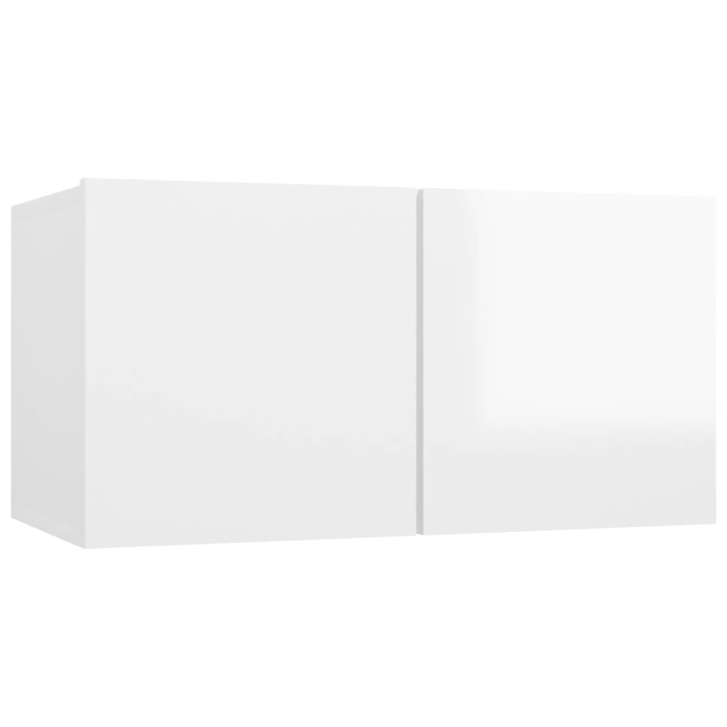vidaXL 5-osaline telerikappide komplekt, kõrgläikega valge, puitlaastplaat