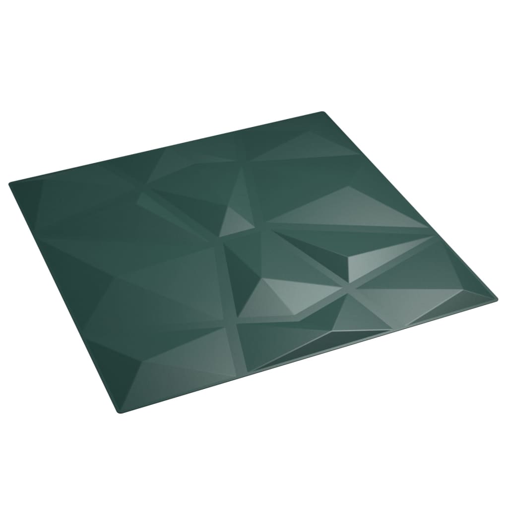vidaXL seinapaneelid 48 tk, roheline, 50 x 50 cm, XPS 12 m², teemant