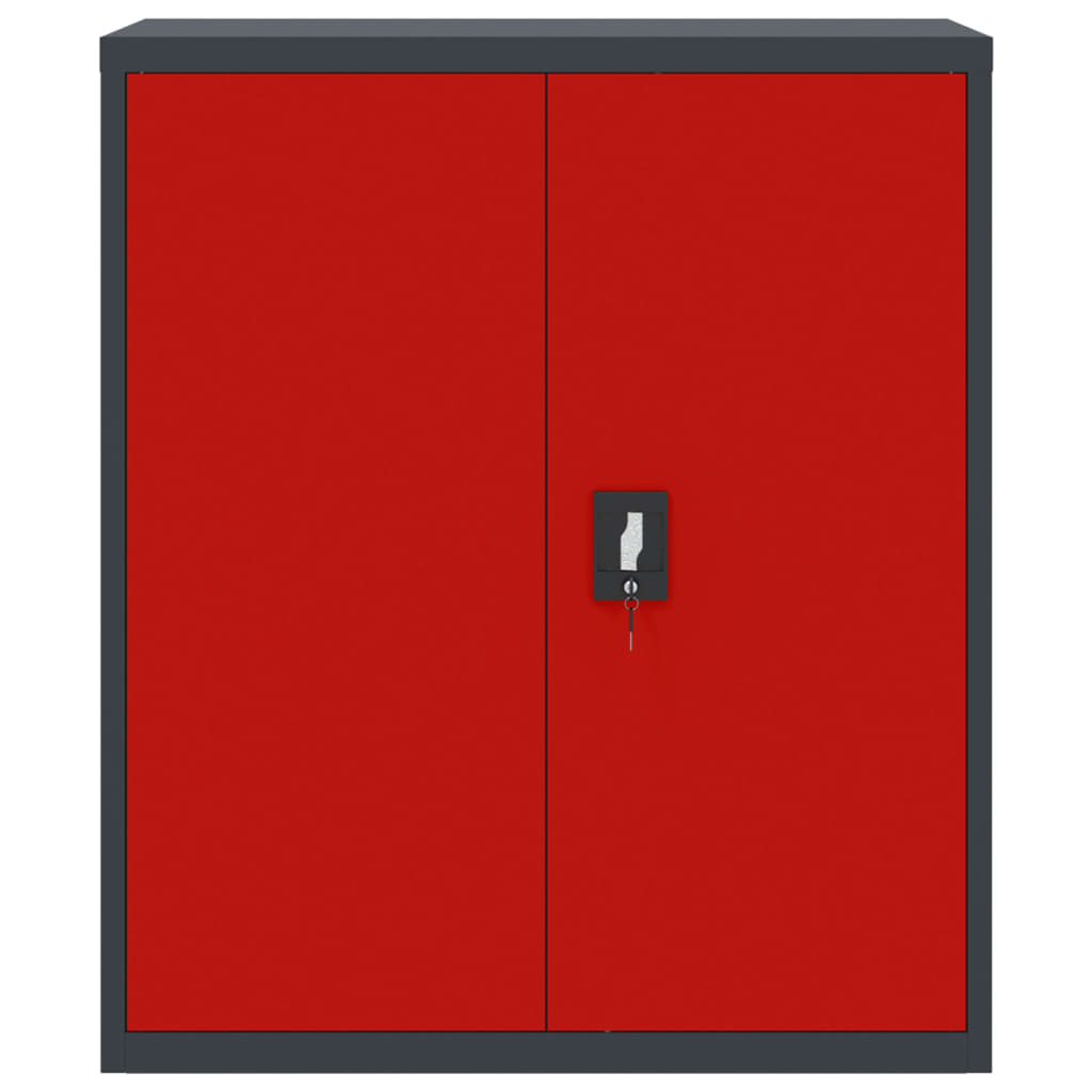 vidaXL dokumendikapp, antratsiithall ja punane, 90x40x105 cm, teras
