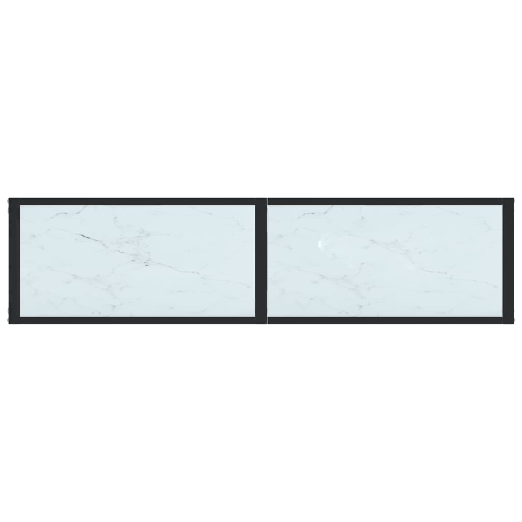 vidaXL konsoollaud, valge marmor, 140 x 35 x 75,5 cm, karastatud klaas