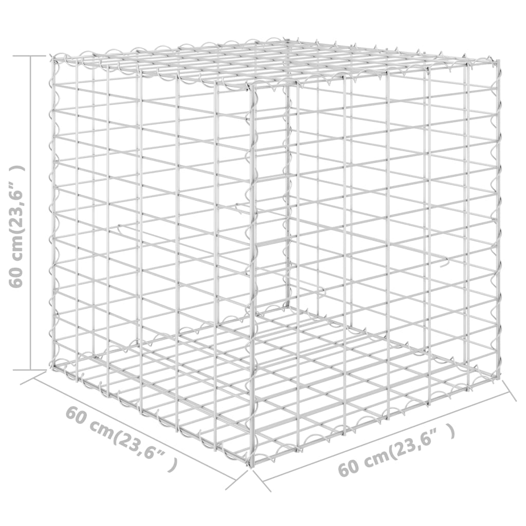 vidaXL kuubikukujuline gabioon-taimelava, teras 60 x 60 x 60 cm