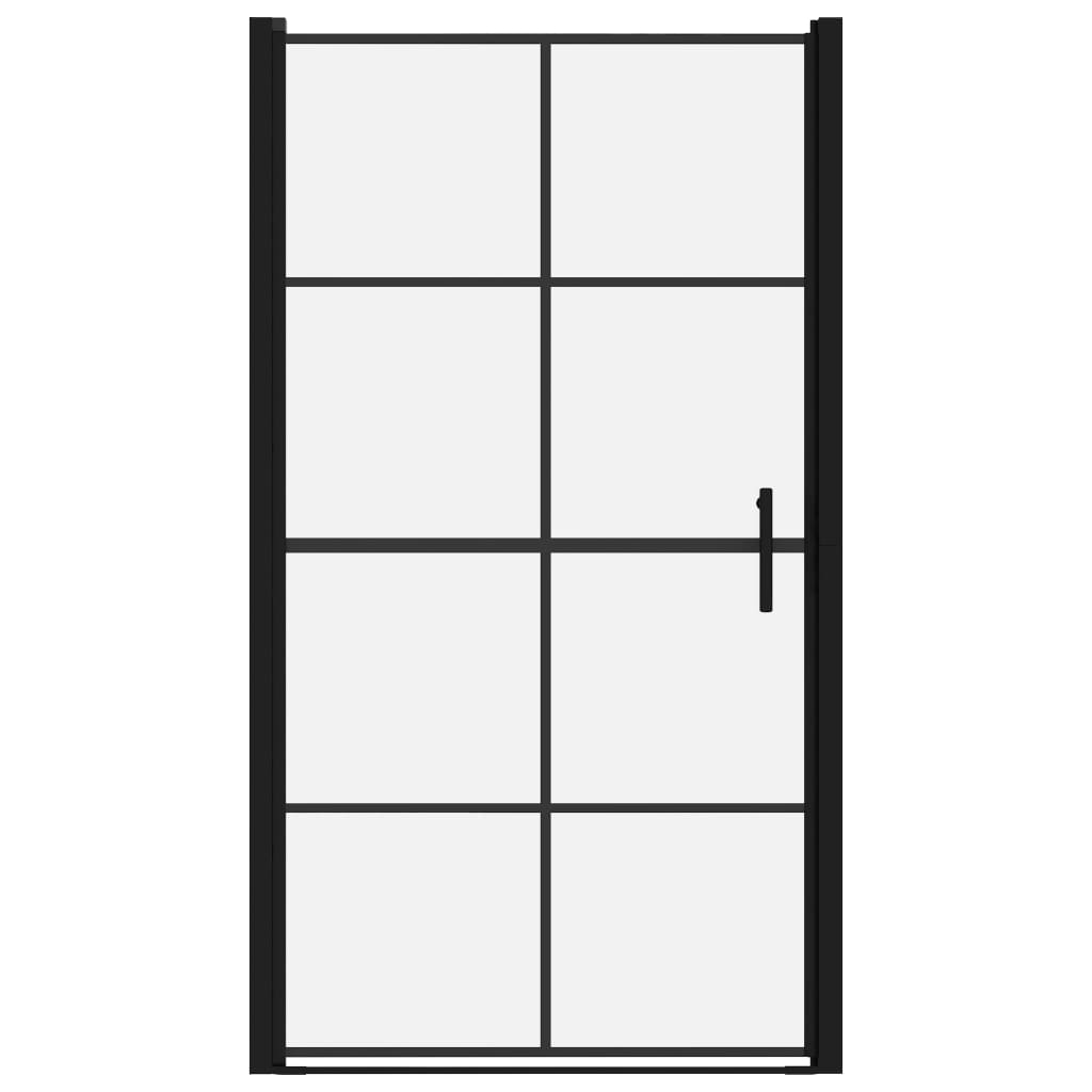 vidaXL dušinurga uksed, karastatud klaas, 100 x 178 cm, must