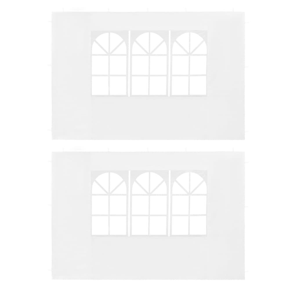 vidaXL peotelgi külgseinad 2 tk, aknaga, PE, valge