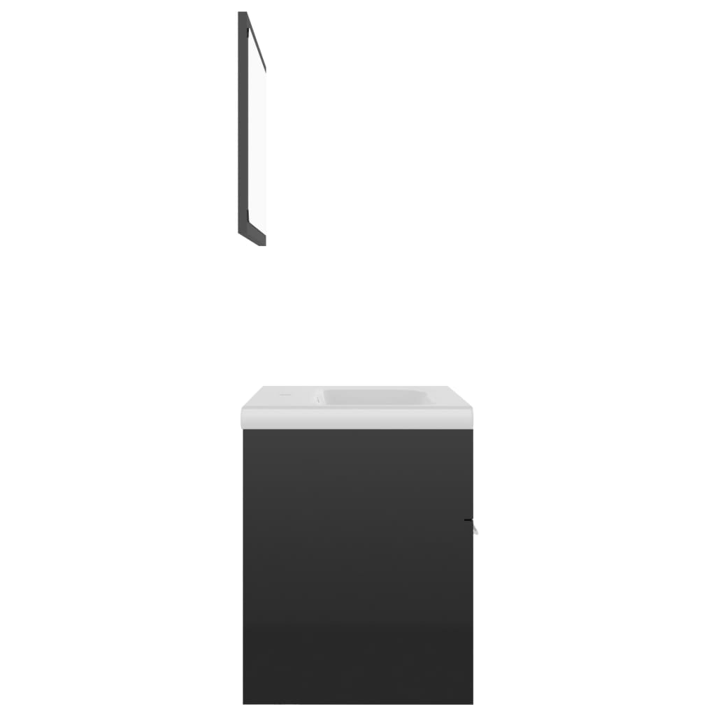 vidaXL vannitoamööblikomplekt, kõrgläikega, must, puitlaastplaat