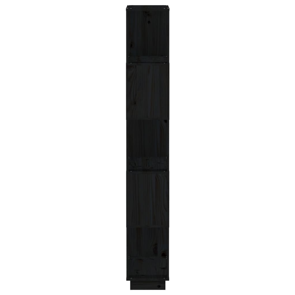 vidaXL raamaturiiul/ruumijagaja, must, 80x25x163,5 cm, täismännipuit