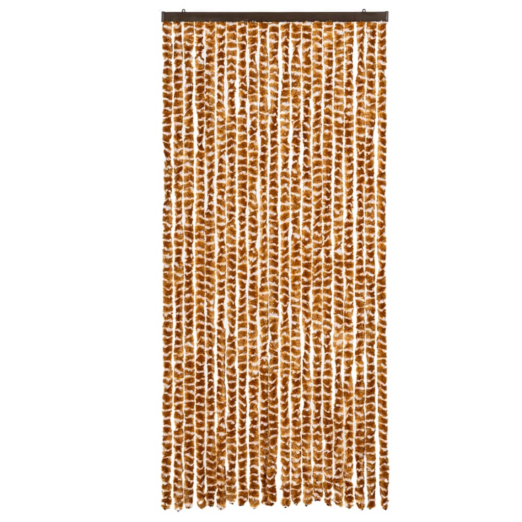 vidaXL putukakardin, ookerkollane ja valge, 90 x 200 cm, šenill