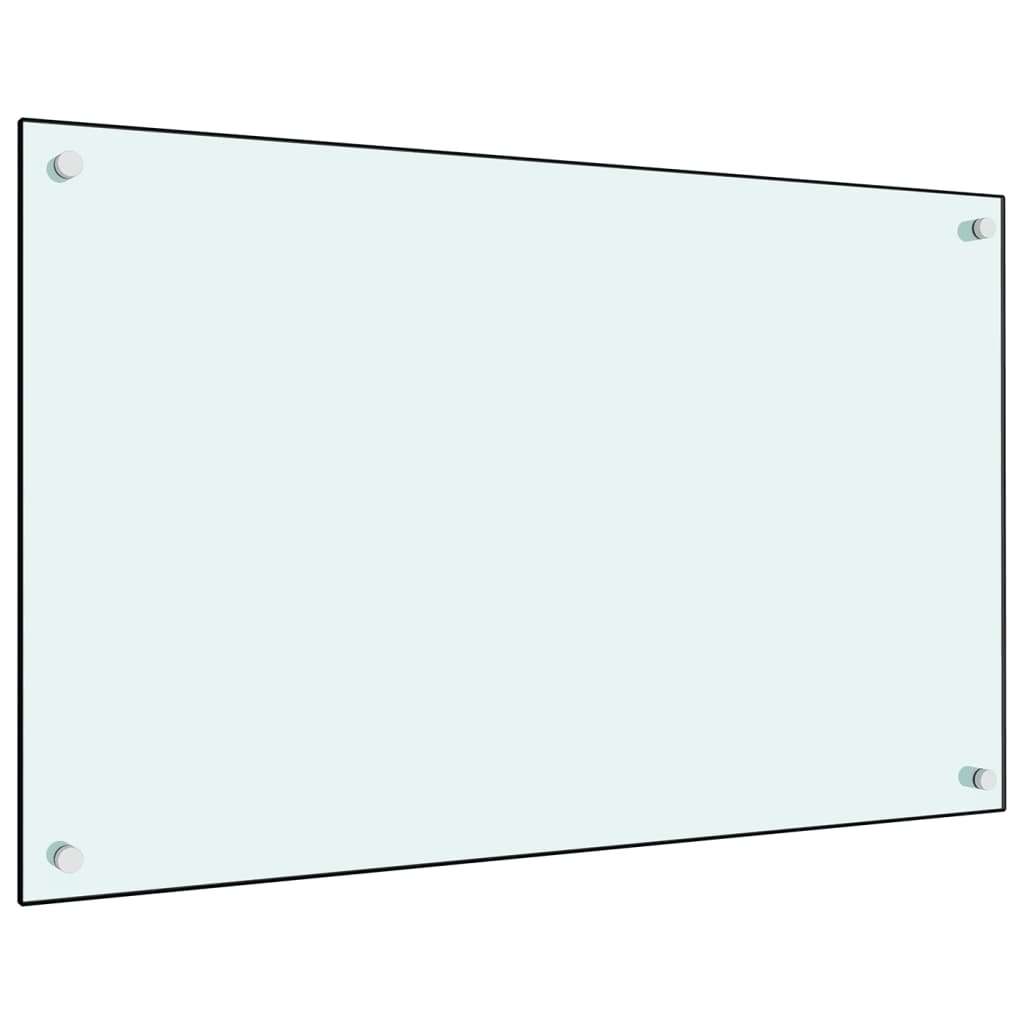 vidaXL köögi pritsmekaitse, valge, 80 x 50 cm, karastatud klaas