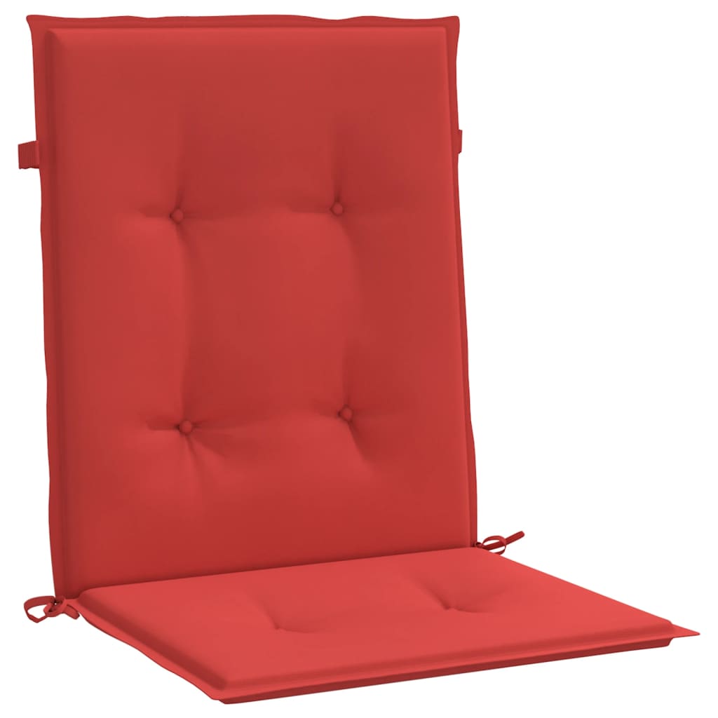 vidaXL madala seljatoega toolipadjad 4 tk, punane, 100x50x7 cm, kangas