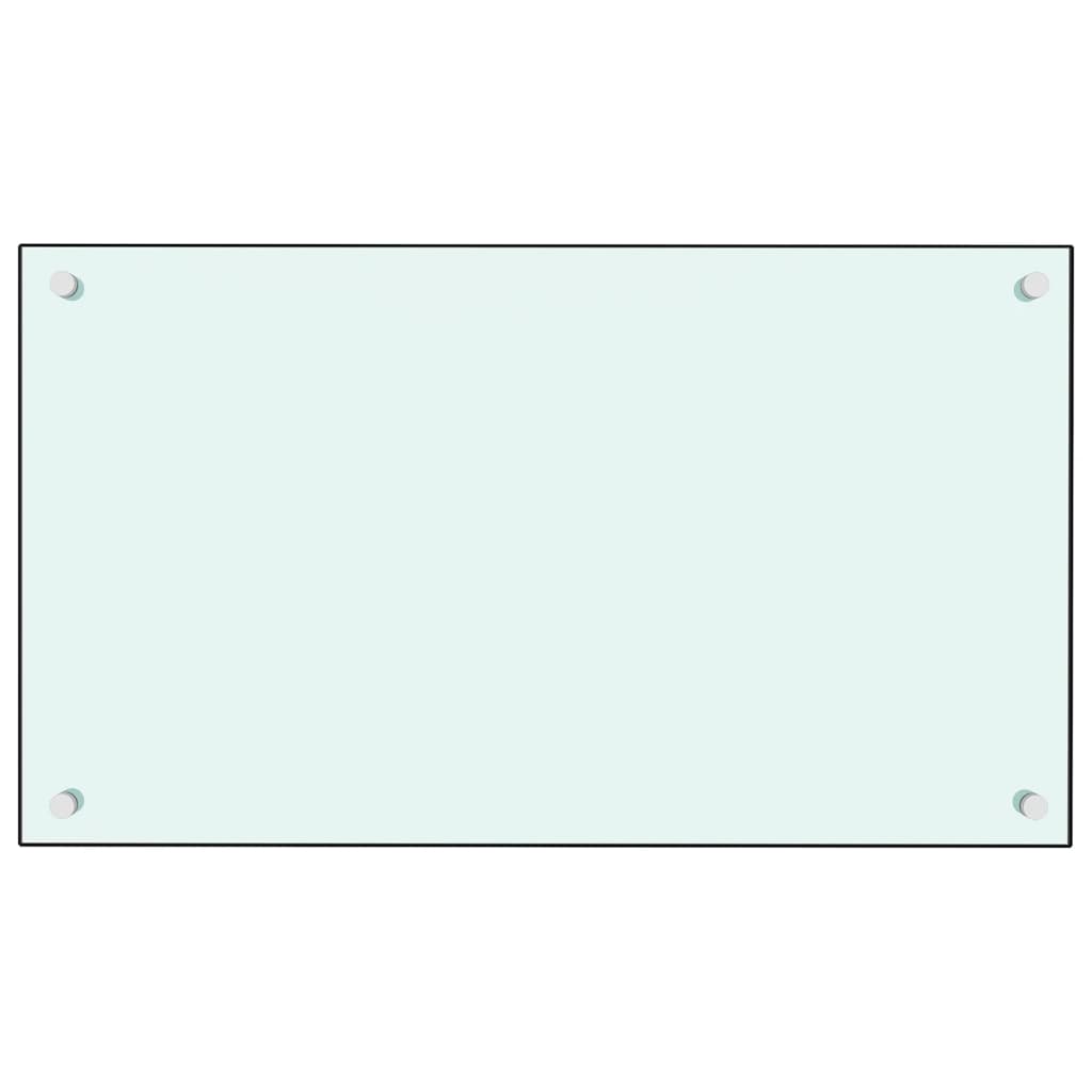 vidaXL köögi pritsmekaitse, valge, 70 x 40 cm, karastatud klaas
