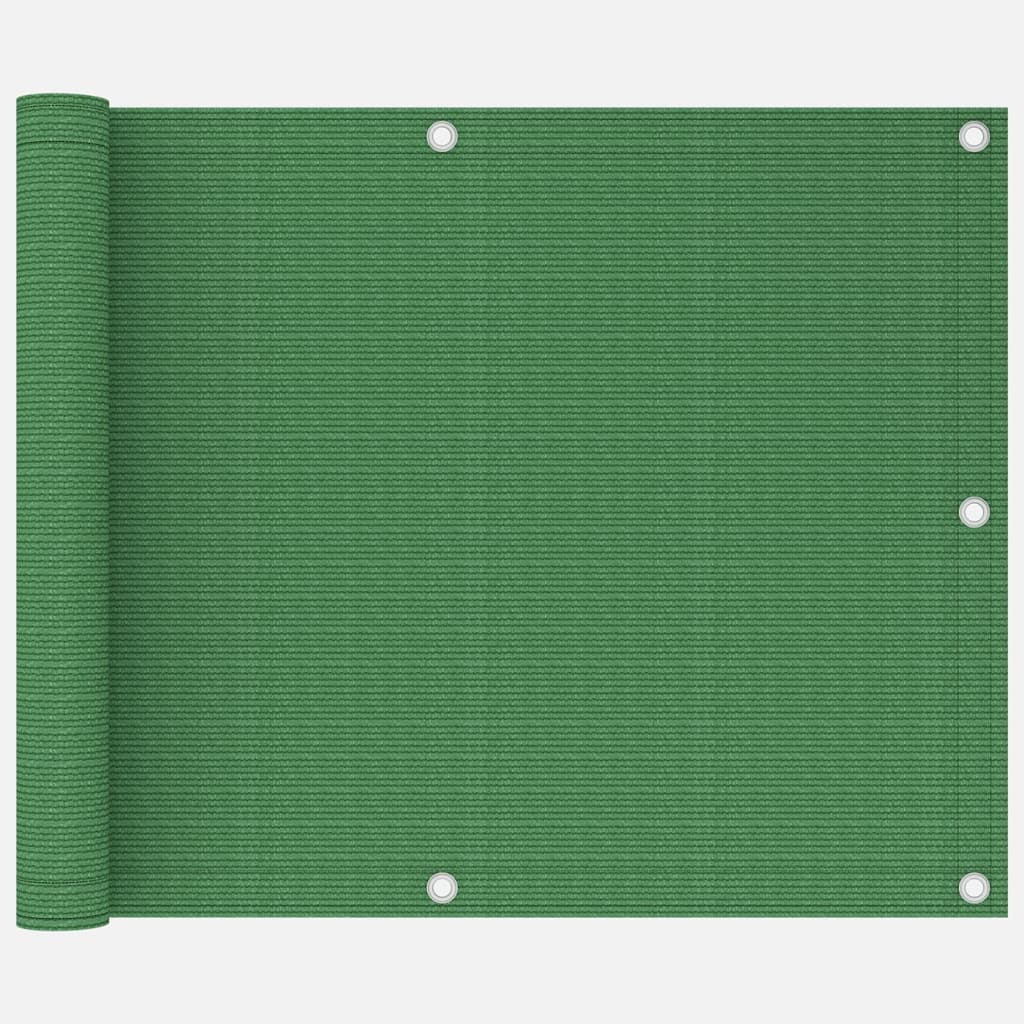 vidaXL rõdusirm, heleroheline, 75 x 600 cm, HDPE