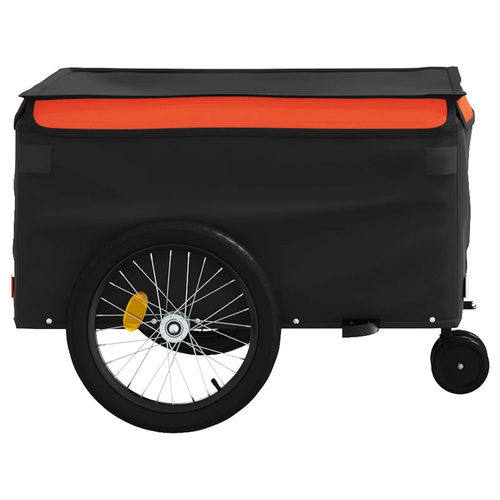 vidaXL jalgratta haagis, must ja oranž, 45 kg, raud