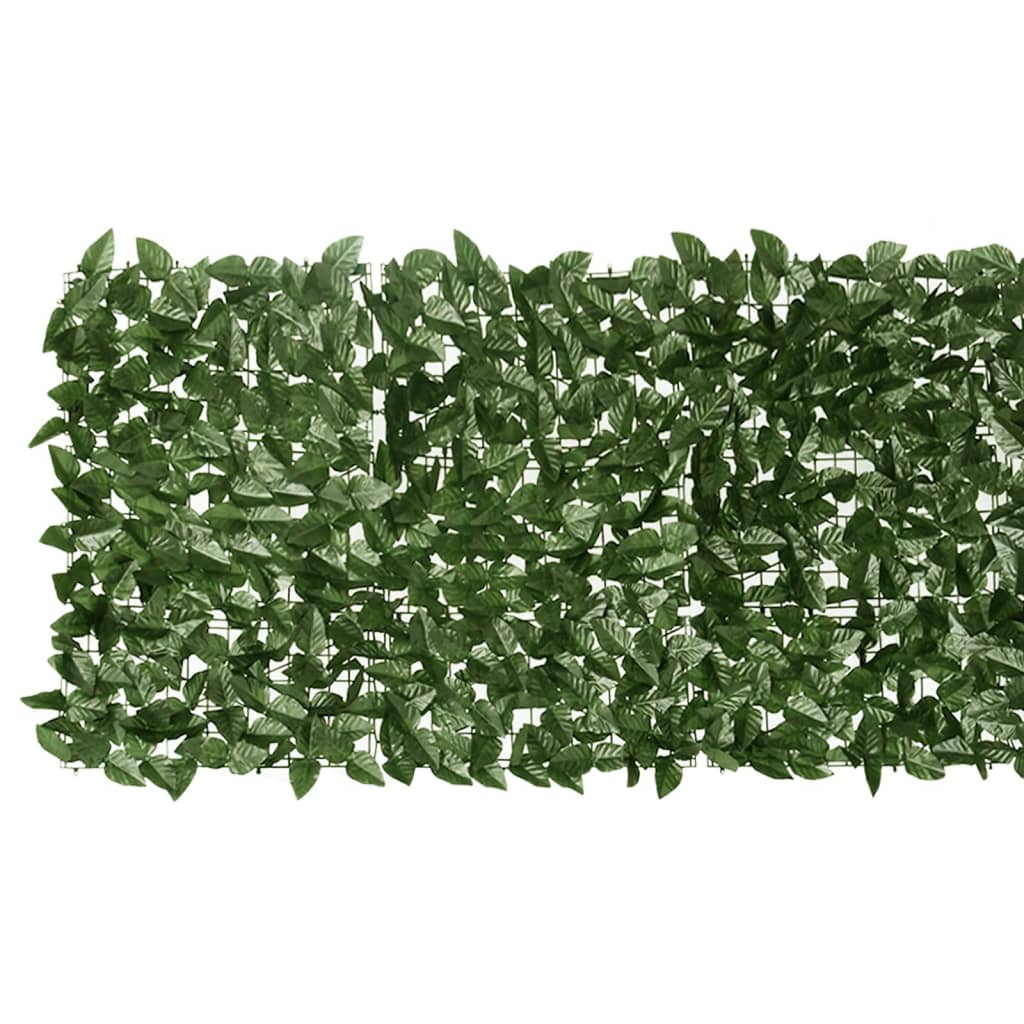 vidaXL rõdusirm, tumerohelised lehed, 400 x 75 cm