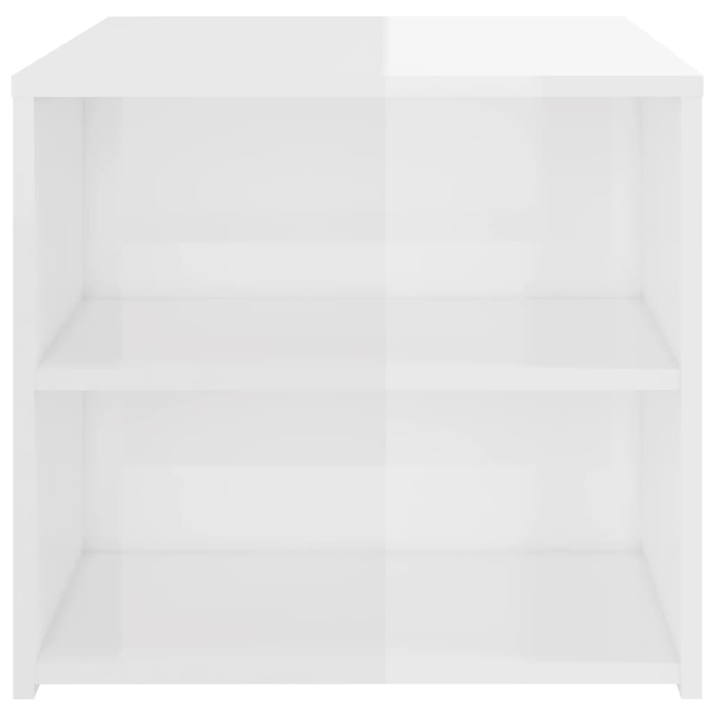 vidaXL lisalaud, kõrgläikega, valge, 50x50x45 cm puitlaastplaat