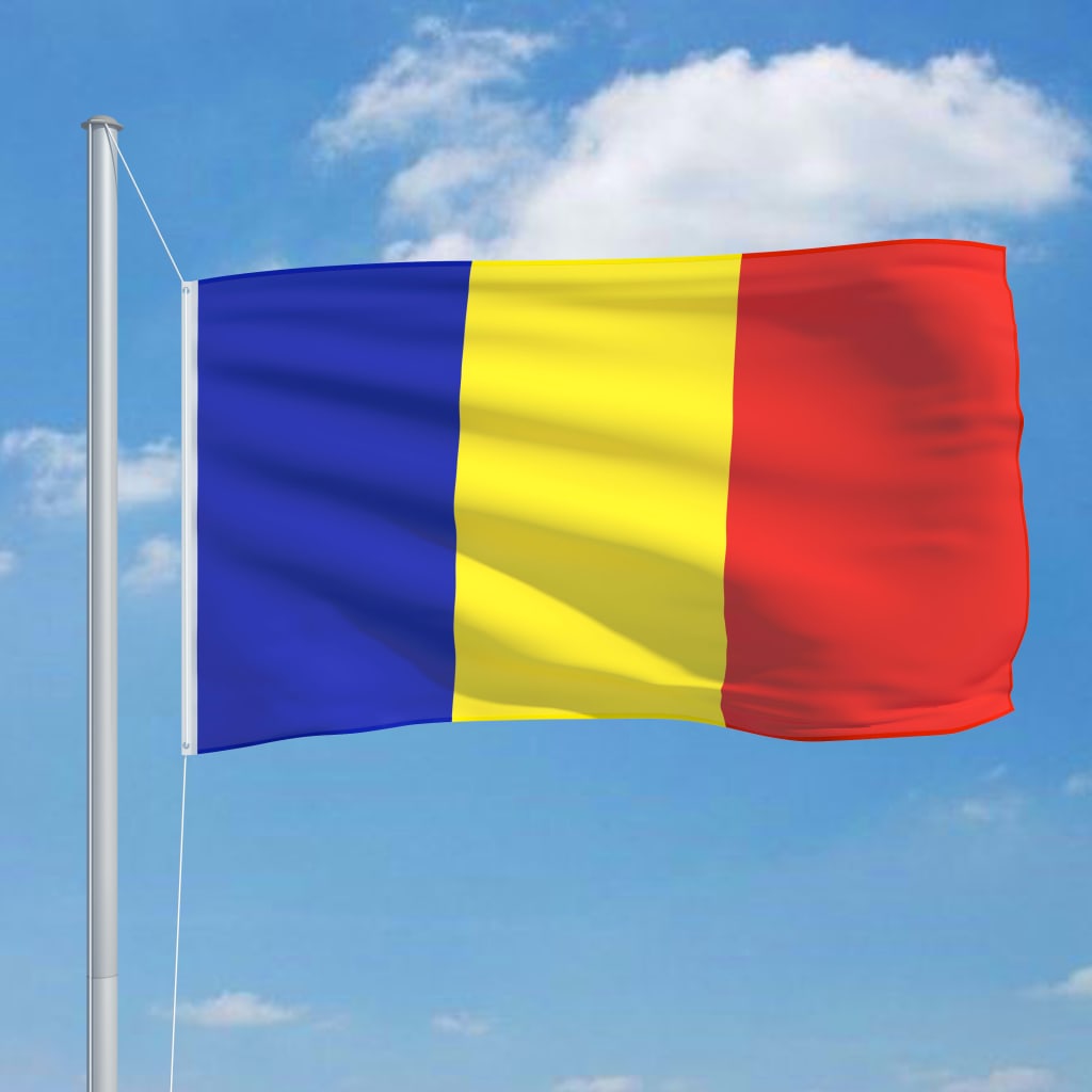vidaXL Rumeenia lipp ja lipumast, alumiinium, 6,2 m