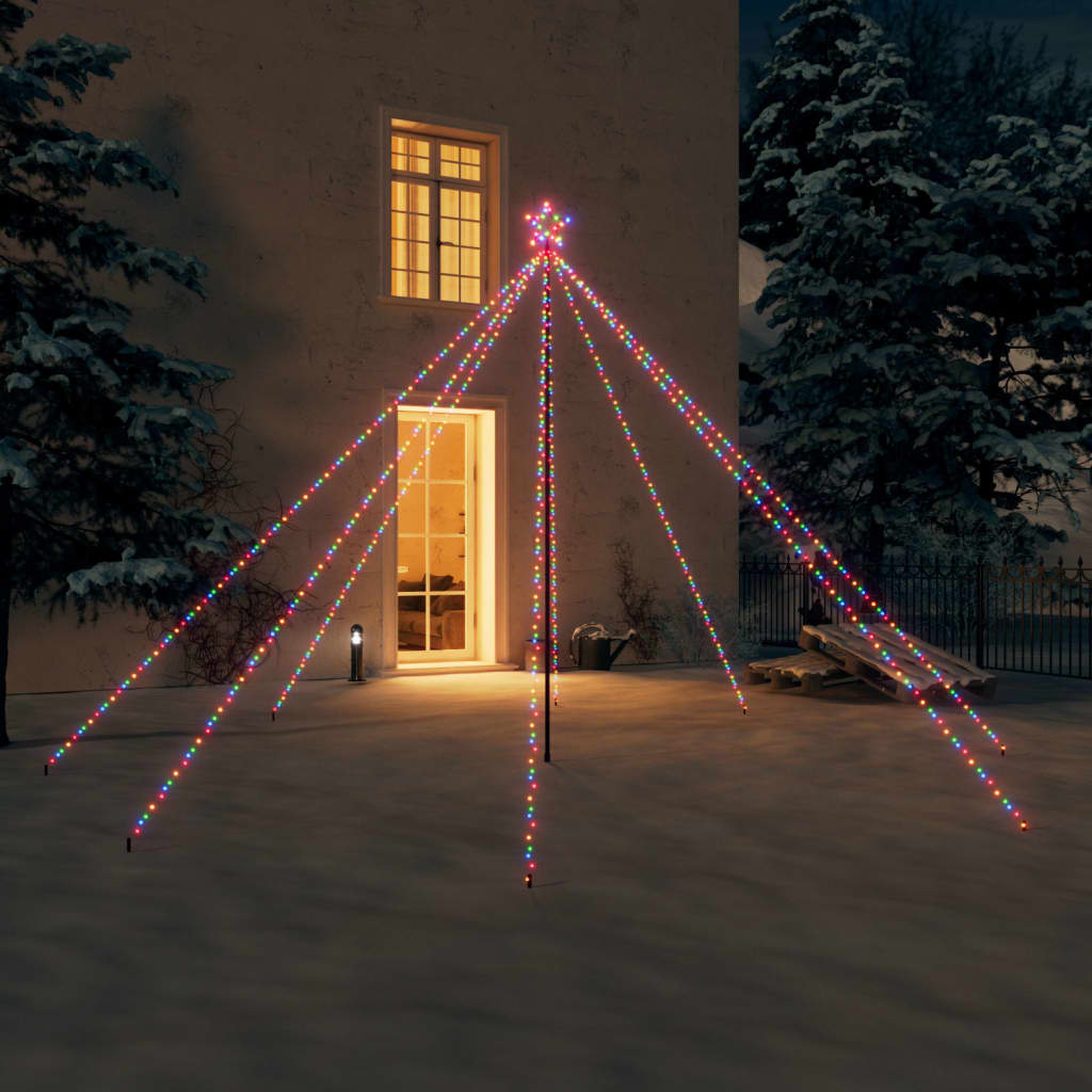 vidaXL jõulupuu tuled, tuppa/õue, 576 LEDi, värviline, 3,6 m