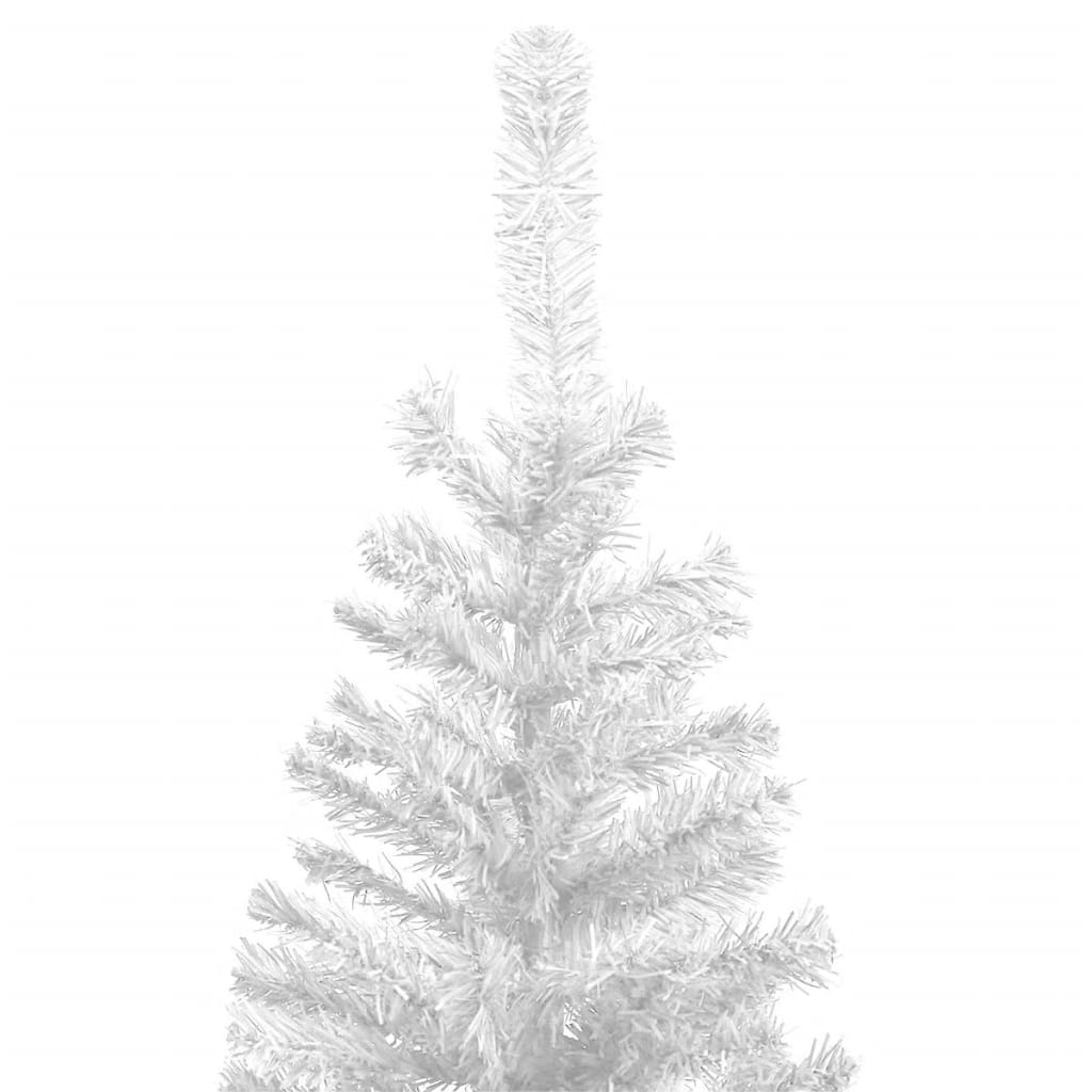 vidaXL valgustatud kunstkuusk kuulidega, 240 cm, valge