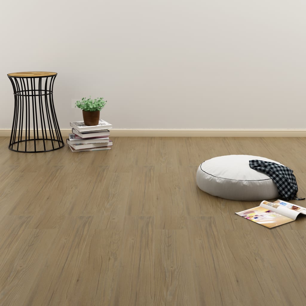 vidaXL iseliimuvad põrandalauad 4,46 m² 3 mm PVC, naturaalne pruun