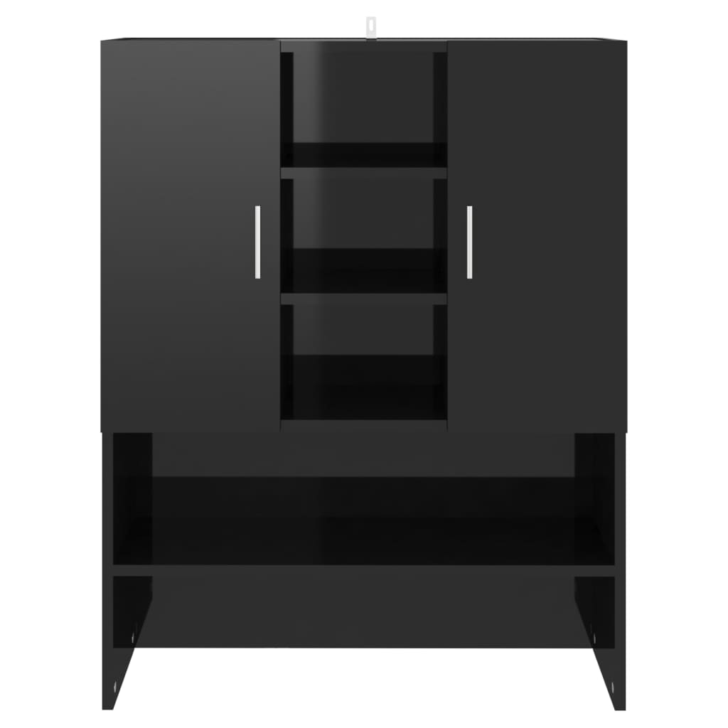 vidaXL pesumasinakapp, kõrgläikega must
