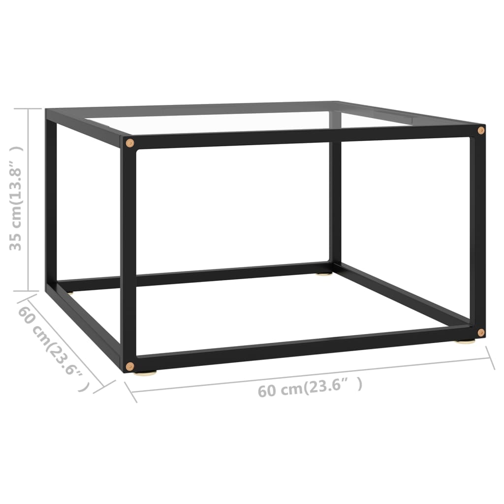 vidaXL kohvilaud, must, karastatud klaas, 60 x 60 x 35 cm