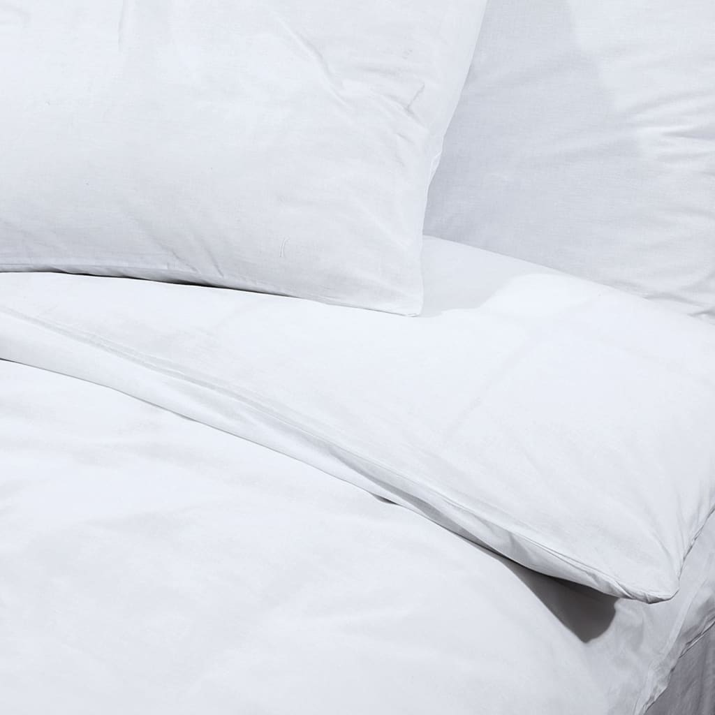vidaXL voodipesukomplekt, valge, 135x200 cm, kerge, mikrofiiber