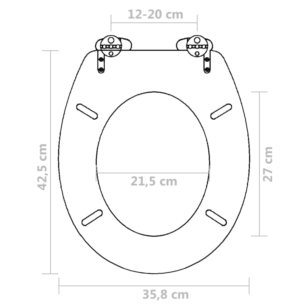 vidaXL WC prill-laud MDF, vaikselt sulguv, lihtne disain, must