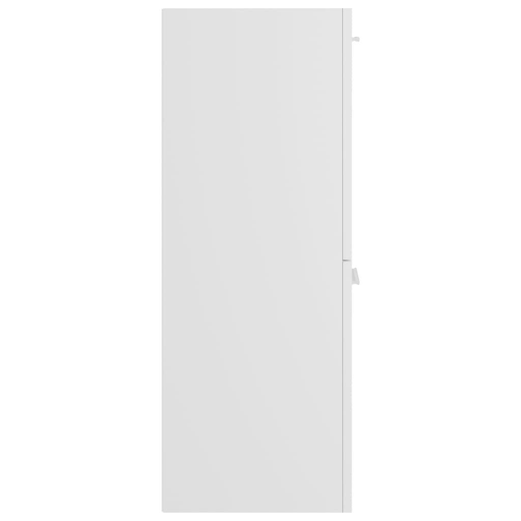 vidaXL vannitoakapp, kõrgläikega valge, 30 x 30 x 80 cm, puitlaastplaat