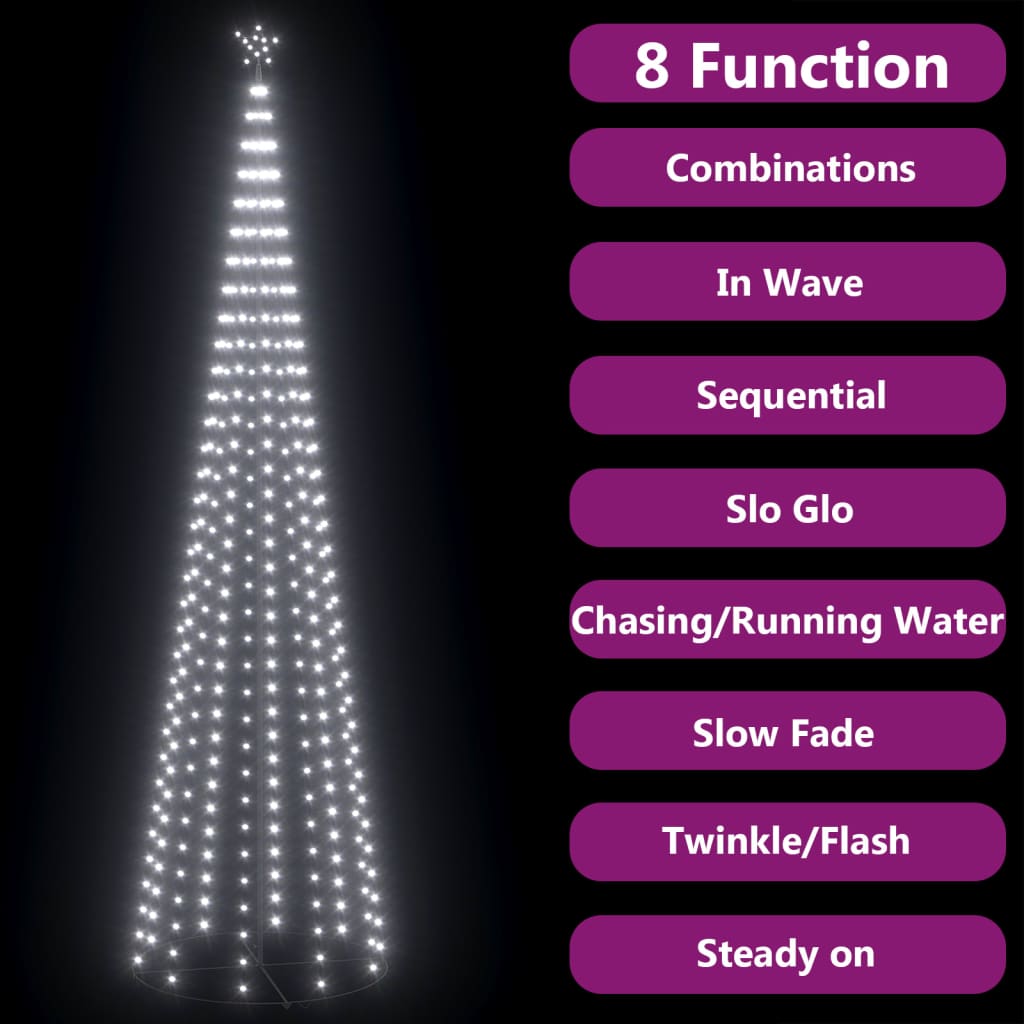 vidaXL koonusekujuline jõulupuu 752 sooja valget LEDi, 160x500 cm