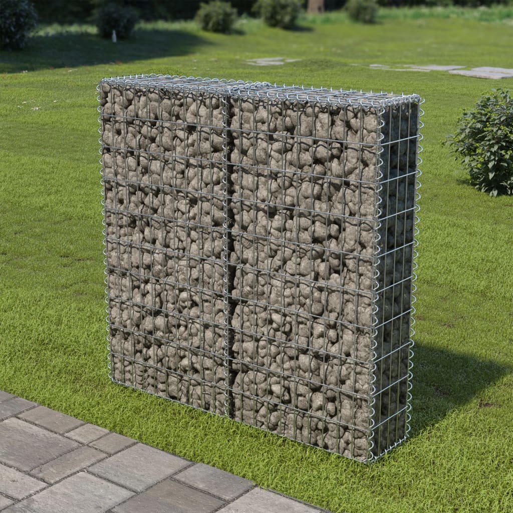 vidaXL kattega gabioonsein, tsingitud teras, 100 x 20 x 100 cm