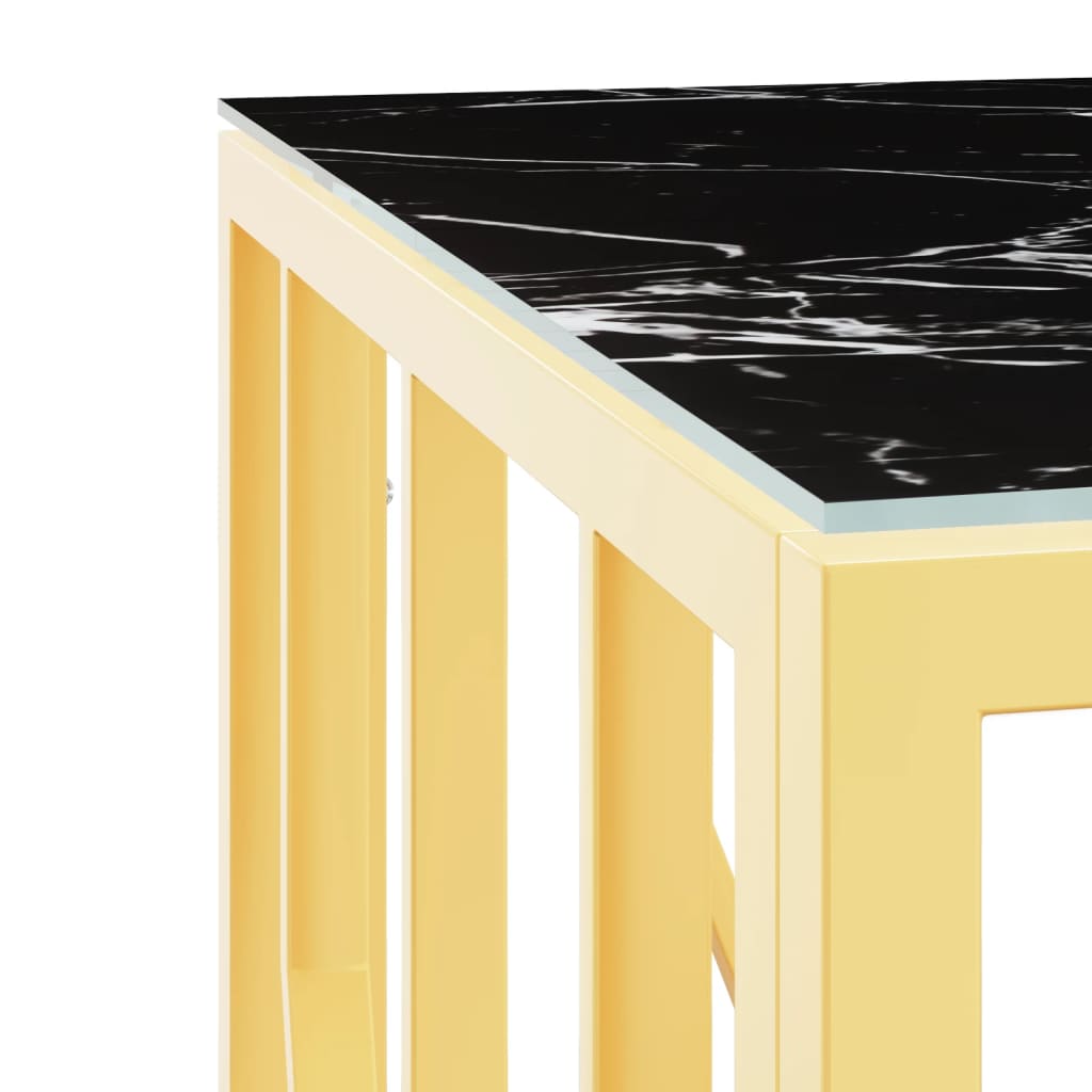 vidaXL kohvilaud, kuldne, 50x50x50 cm, roostevaba teras ja klaas