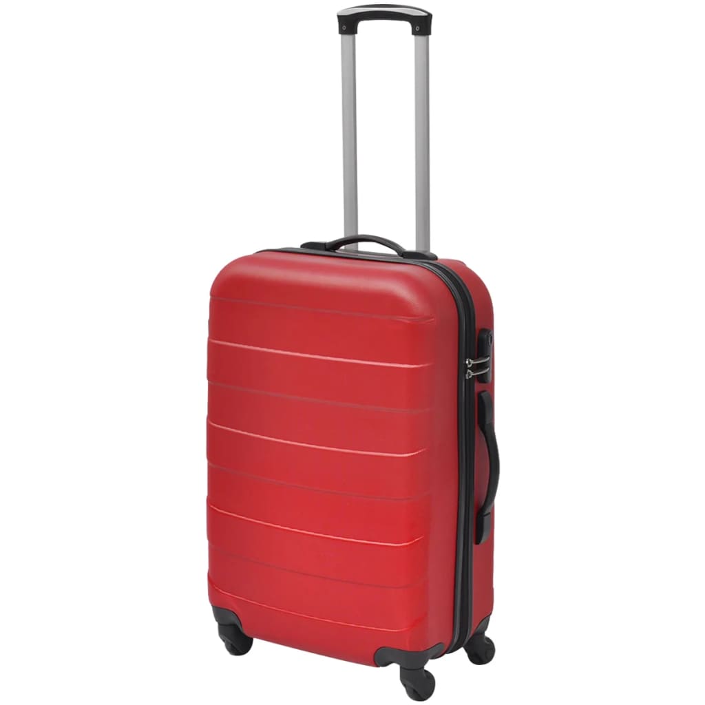 vidaXL kolmeosaline kõva korpusega kohvrikomplekt punane 45,5/55/66 cm