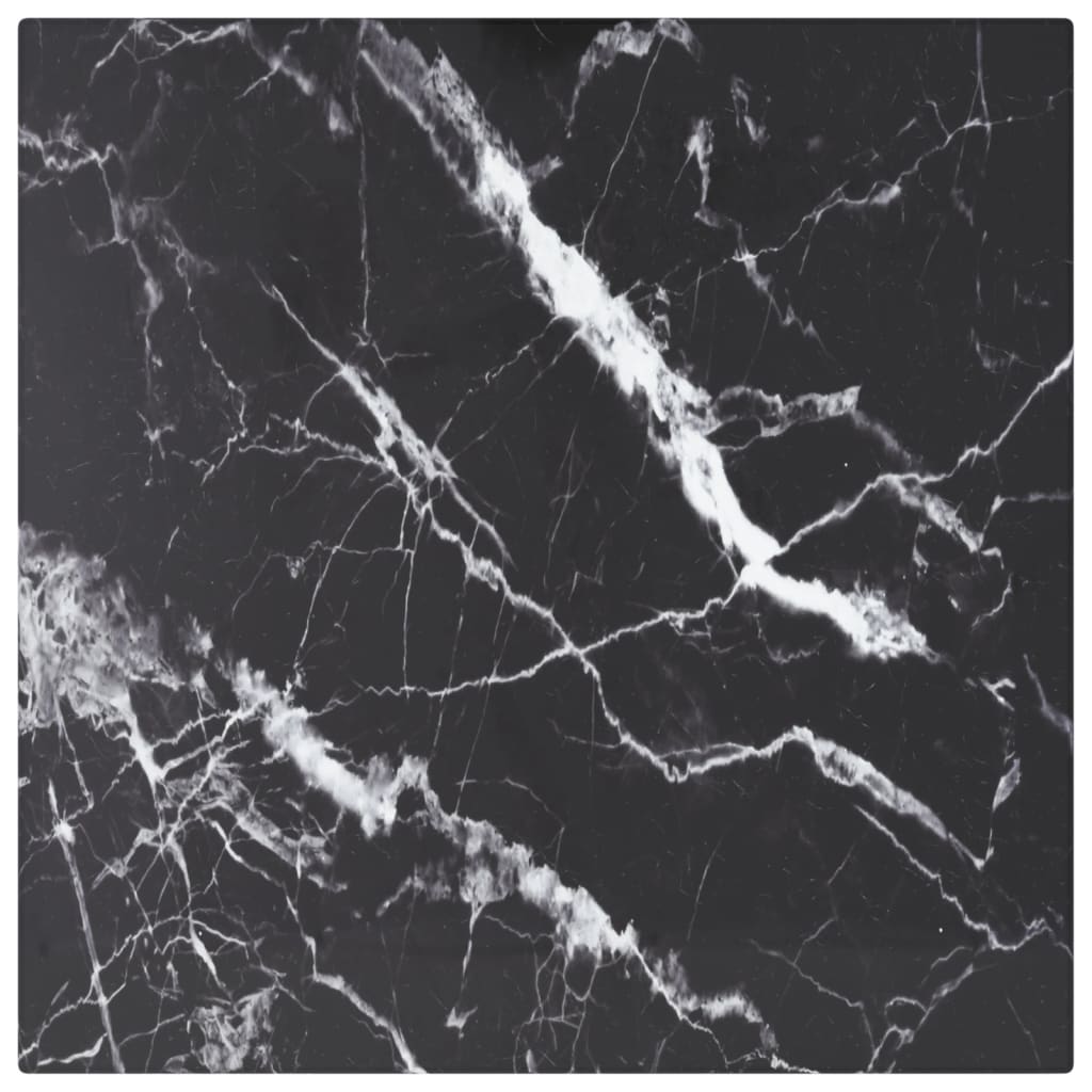 vidaXL lauaplaat, must 30x30 cm, 6 mm, karastatud klaas marmordisain