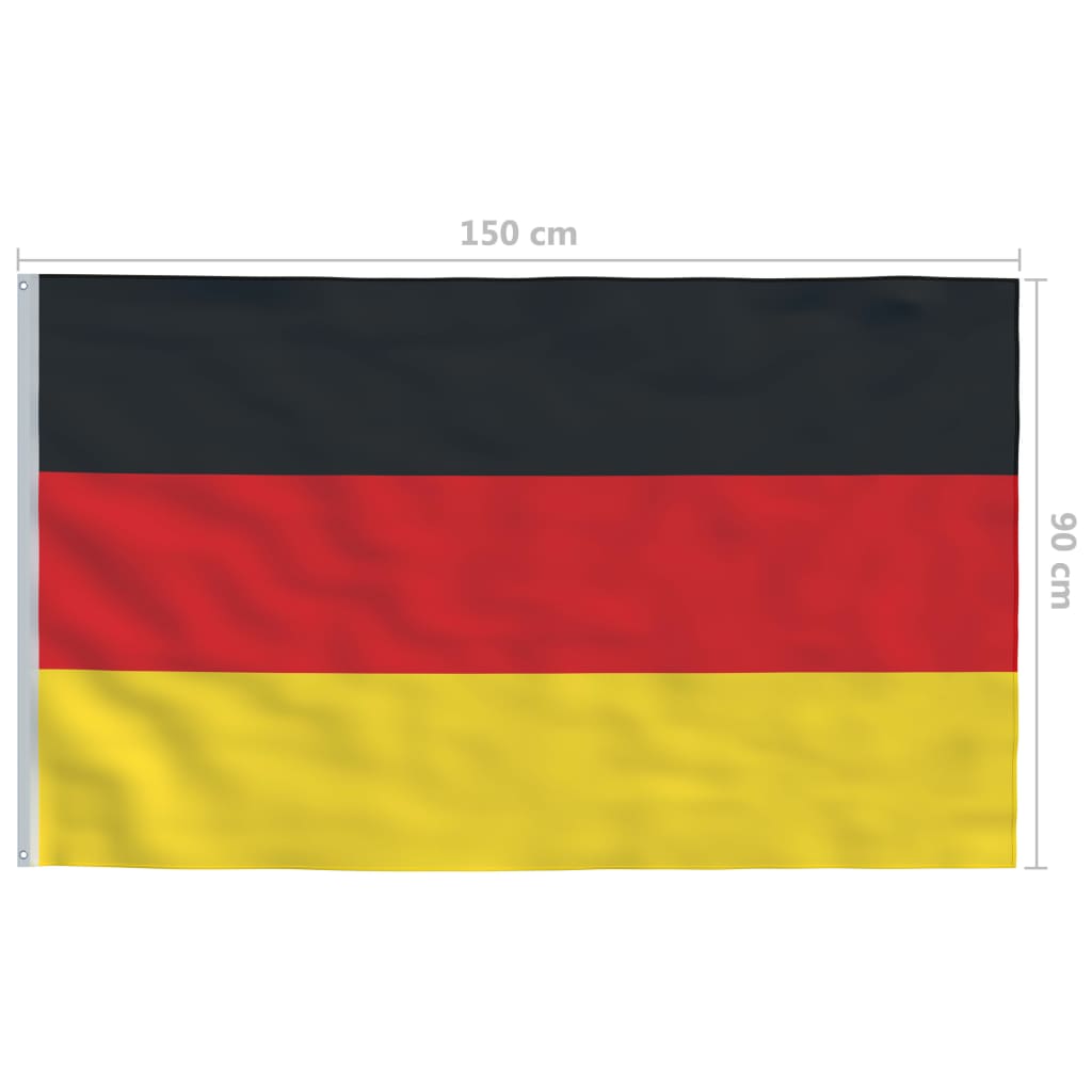 vidaXL Saksamaa lipp ja lipumast, alumiinium, 6,2 m