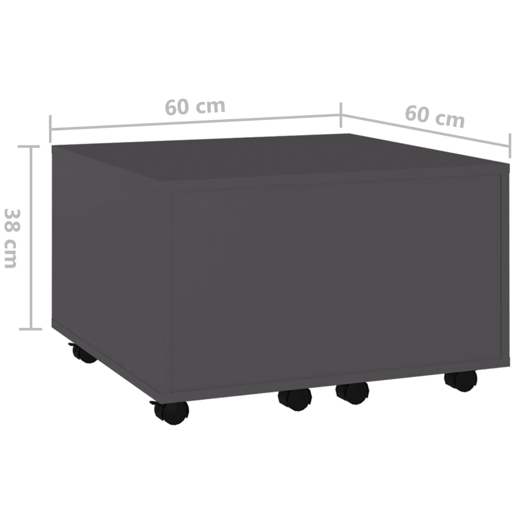 vidaXL kohvilaud, hall, 60 x 60 x 38 cm, puitlaastplaat