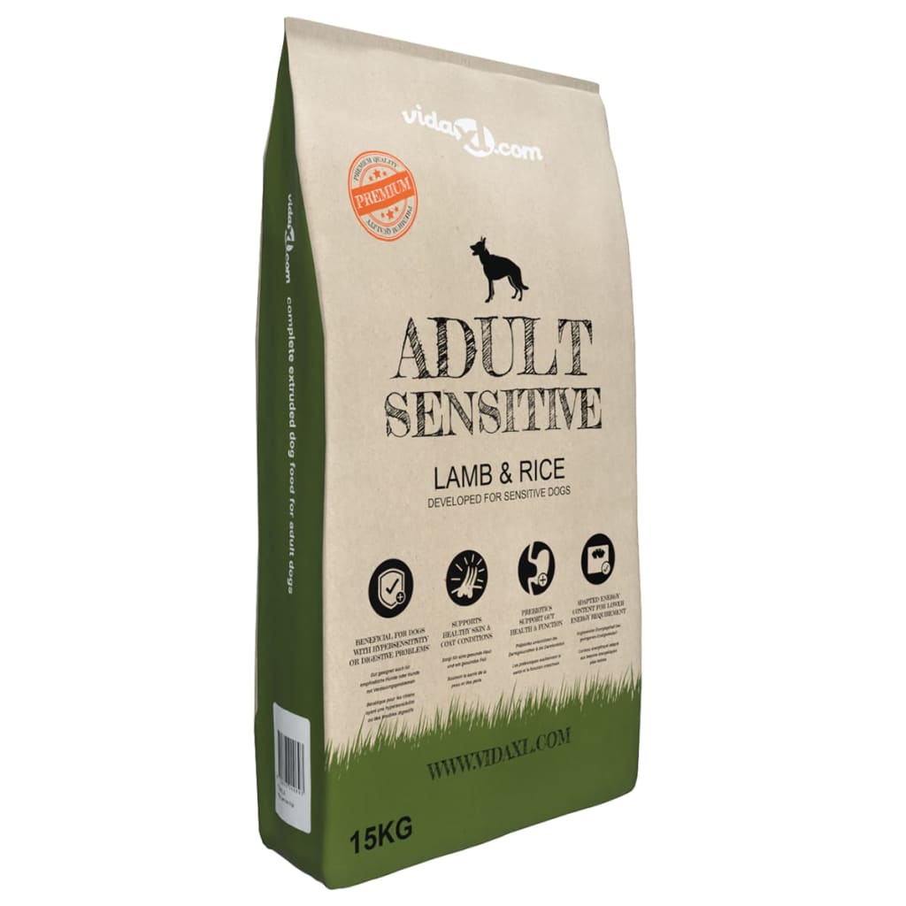 vidaXL Premium koerte kuivtoit "Adult Sensitive Lamb & Rice" 2 tk, 30 kg