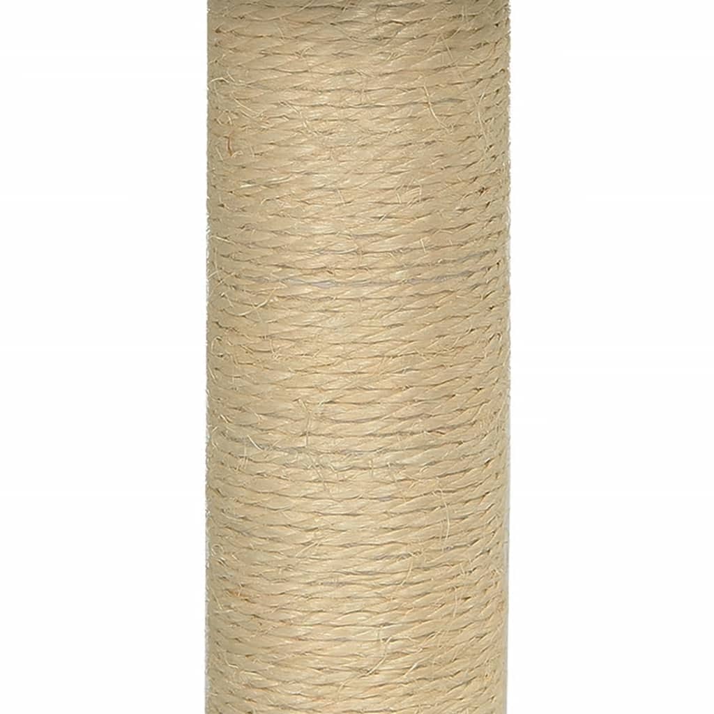 vidaXL kassimaja sisalköitega kraapimispostiga, helehall, 74 cm