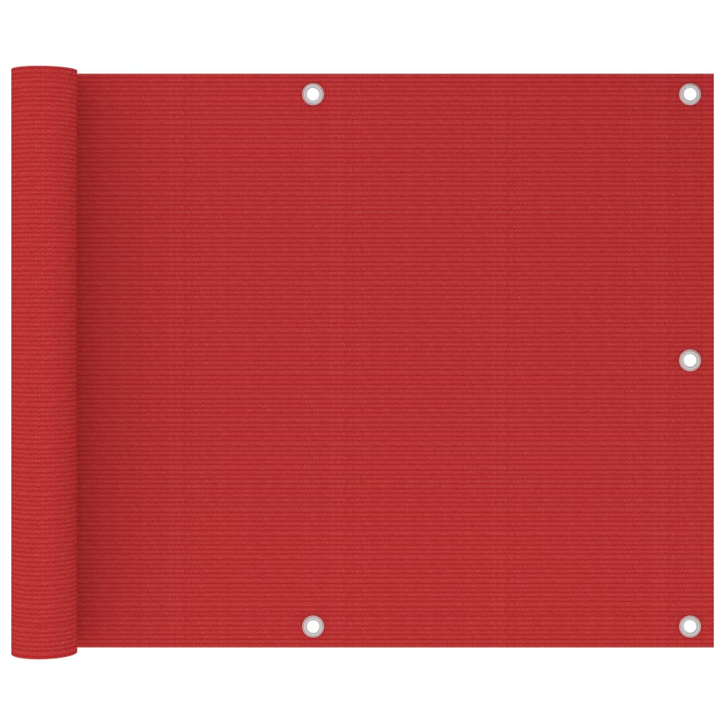 vidaXL rõdusirm, punane, 75 x 600 cm, HDPE
