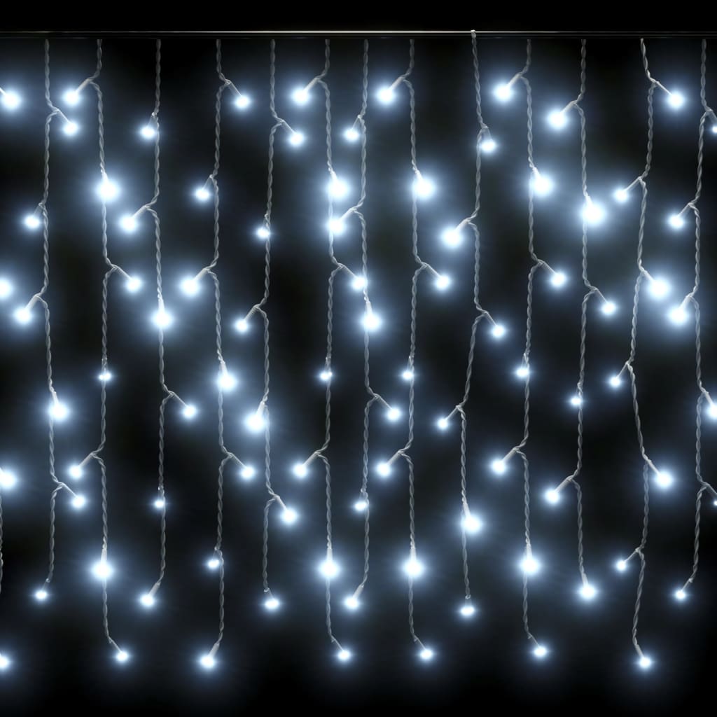 vidaXL LED-valguskardin, 10 m, 400 LEDi, külm valge, 8 funktsiooni