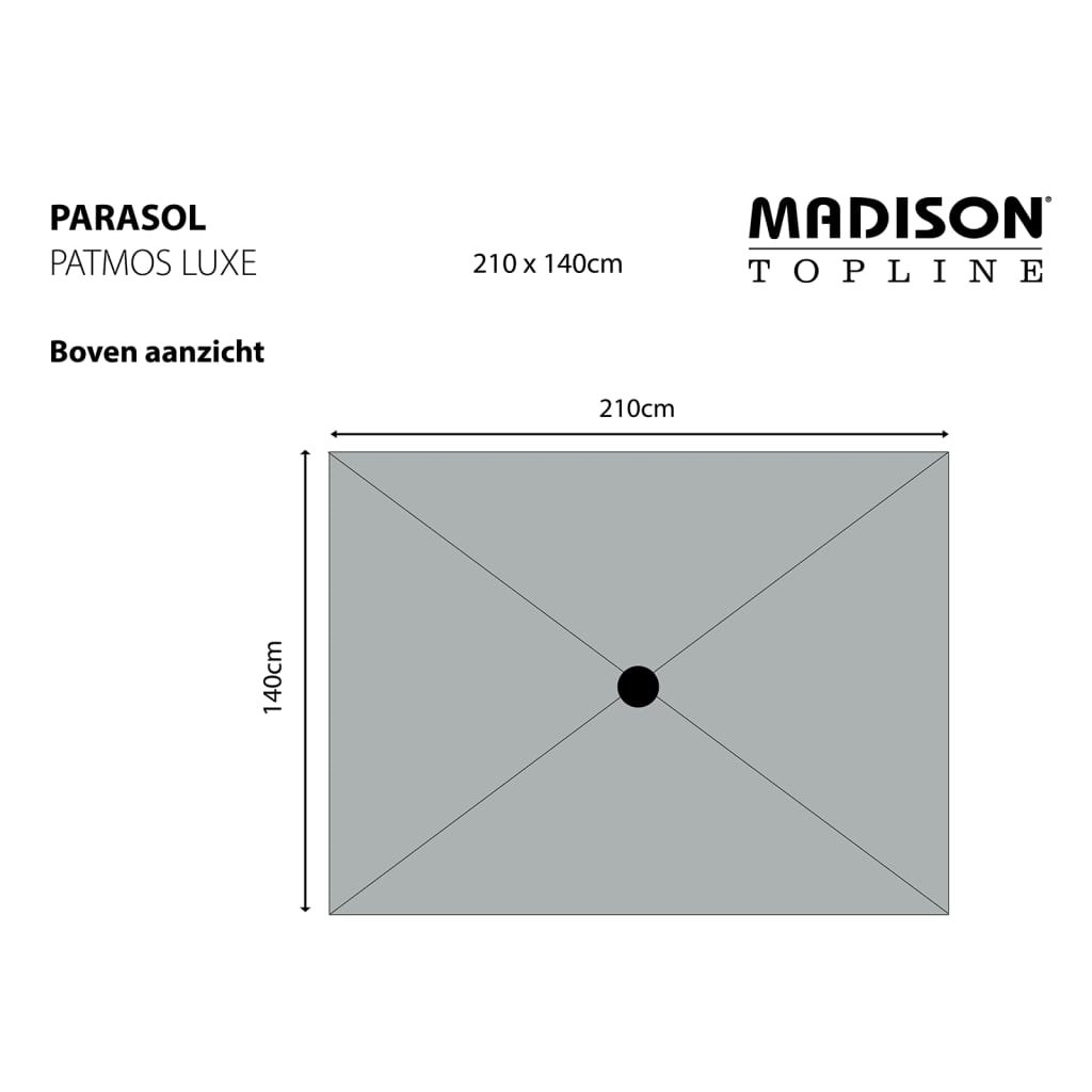 Madison päikesevari "Patmos Luxe" kandiline 210x140 cm, pruunikashall