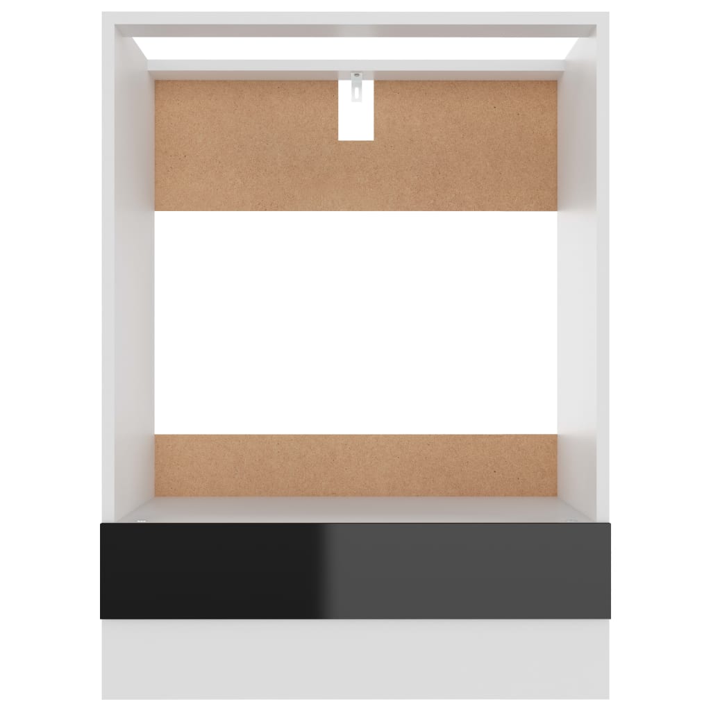 vidaXL ahjukapp, kõrgläikega must, 60 x 46 x 81,5 cm, puitlaastplaat