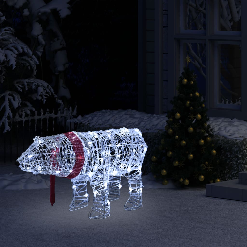 vidaXL jõulutuled, dekoratiivne karu, 45 LEDi, 71 x 20 x 38 cm, akrüül
