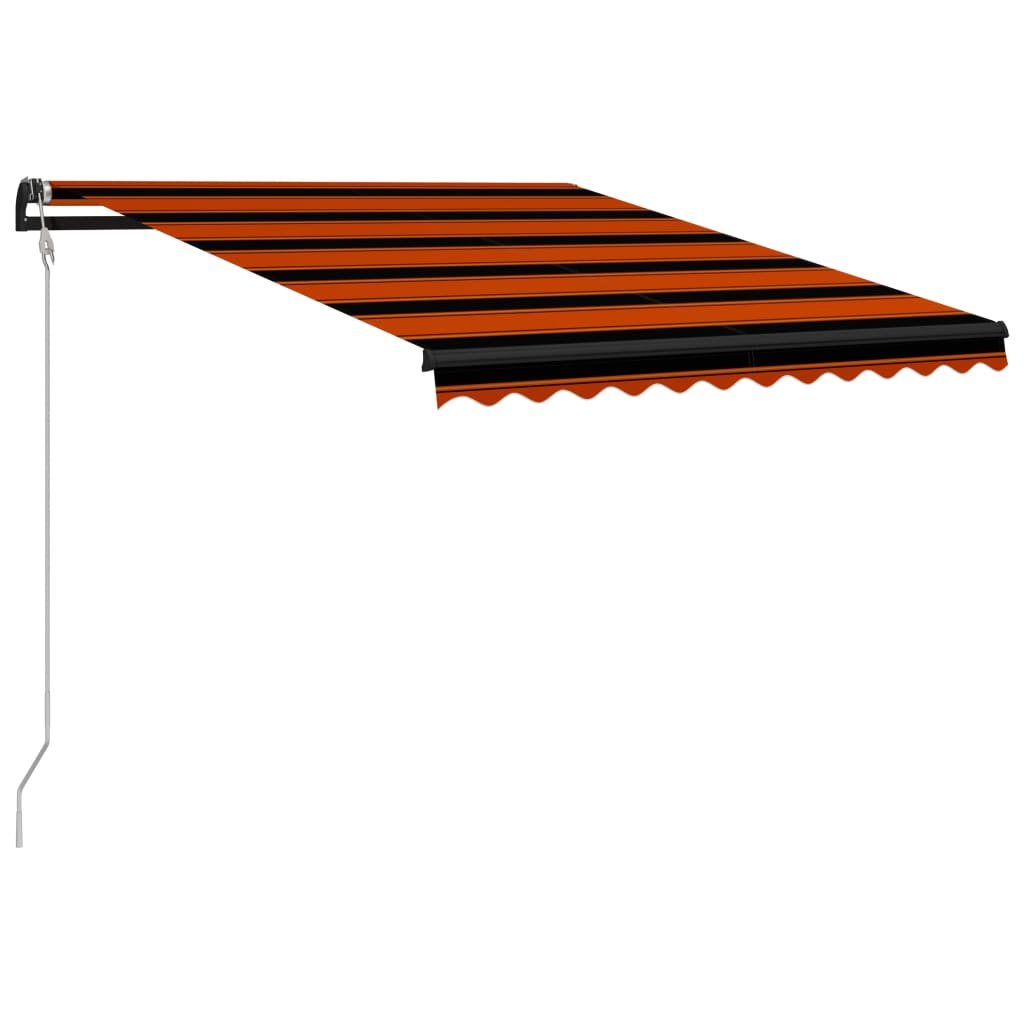 vidaXL sissetõmmatav varikatus tuuleandur, LED 300x250 cm oranž+pruun