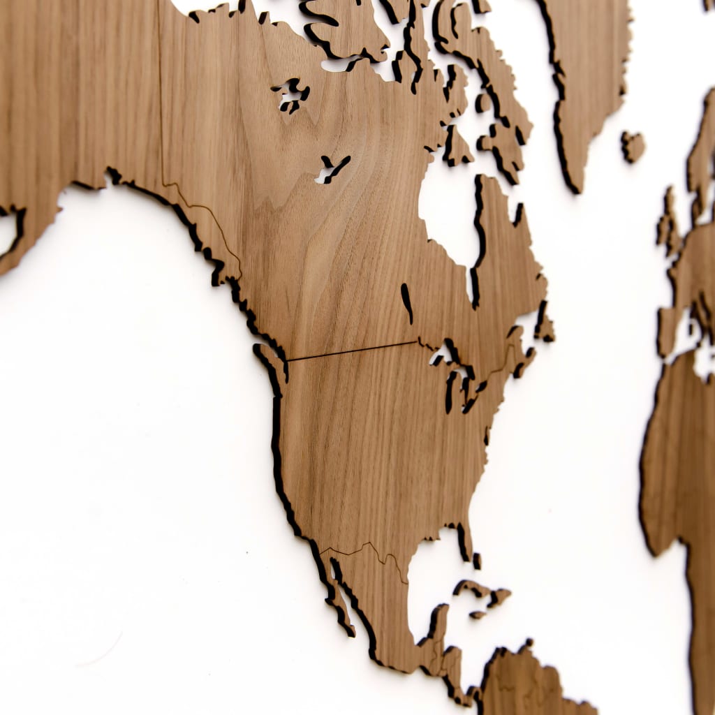 MiMi Innovations puidust maailmakaart Exclusive pähkel 130 x 78 cm