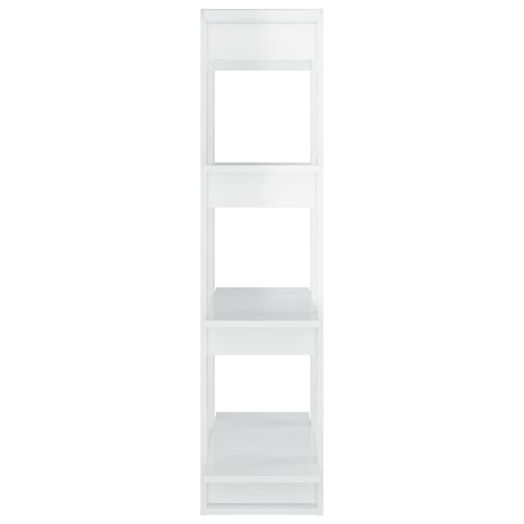 vidaXL raamaturiiul/ruumijagaja kõrgläikega valge 80x30x123,5 cm