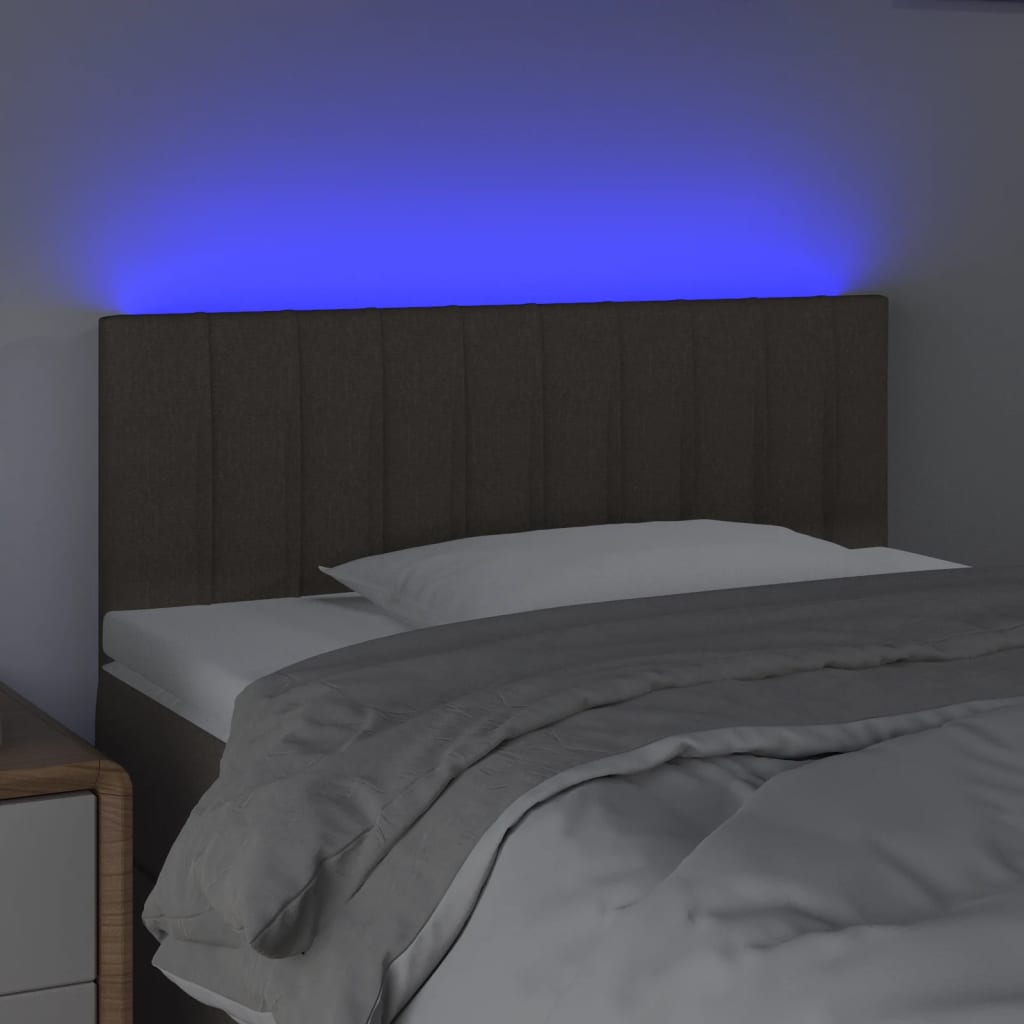 vidaXL LED-voodipeats, pruunikashall, 90x5x78/88 cm, kangas
